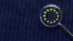 magnifying glass EU flag