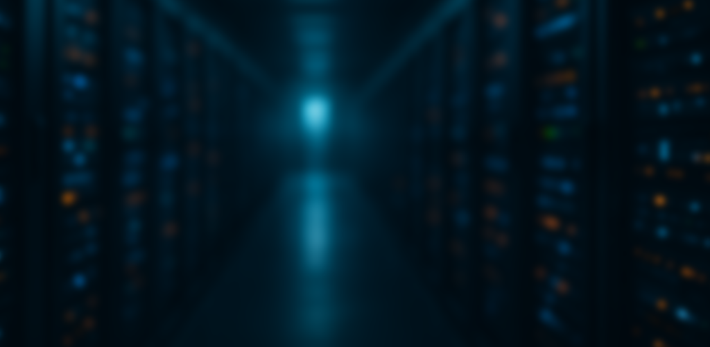 hallway with abstract rack servers on both sides