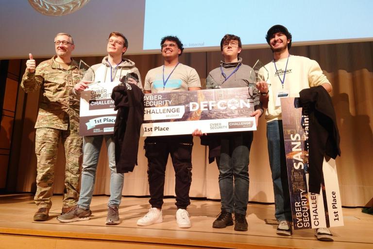 The winners of the cyber security challenge Team VUBeest, Credits: Cyber Command- Defensie
