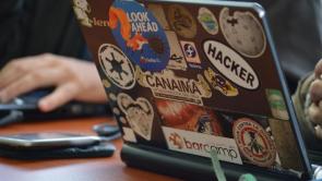laptop with stickers