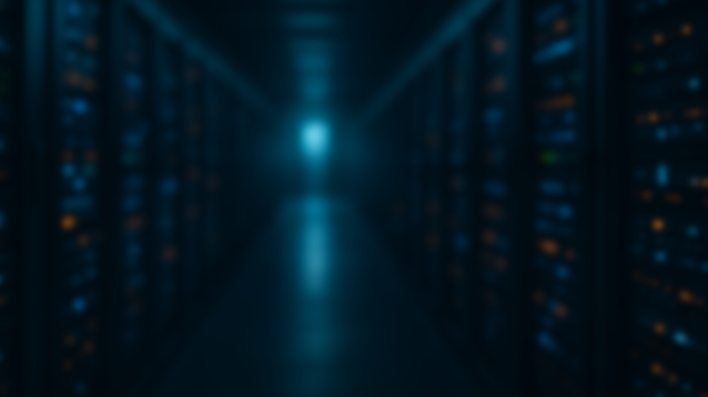 hallway with abstract rack servers on both sides